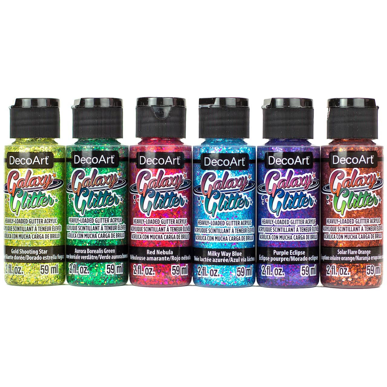 DecoArt&#xAE; Galaxy Glitter&#x2122; 6 Color Rainbow Paint Set